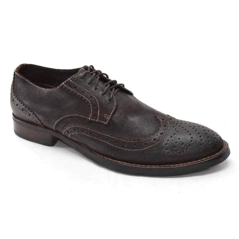 Men Pawelks Dark Brown Derby Brogue Wingtip Oxford 43
